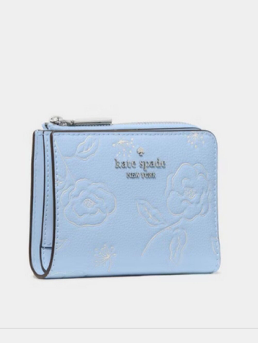 New Kate Spade Floral Small L-Zip Leather Wallet - North Star - Picture 3 of 5